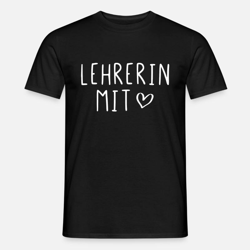 Lehrerin mit Herz - Männer T-Shirt - Schwarz