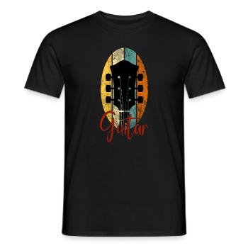 Guitar Retro Geschenk für Gitarristen Gitarre - Männer T-Shirt - Schwarz - Vorne - AI Model Male 178 light (178cm)