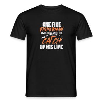 Angler - Men's T-Shirt - black - Front - AI Model Male 178 light (178cm)
