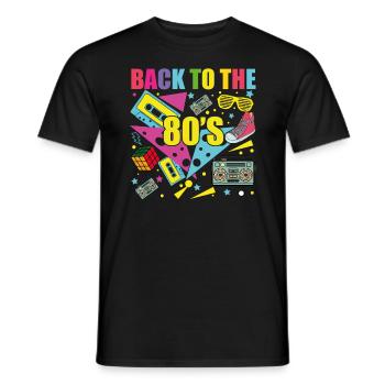 Retour Aux Années 80 - T-shirt homme - noir - Devant - AI Model Male 178 light (178cm)