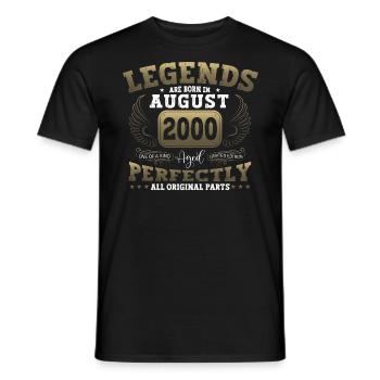 Légende août 2000 22e anniversaire cadeau messieurs - T-shirt homme - noir - Devant - AI Model Male 178 light (178cm)