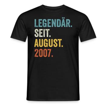 15 ans légendaires depuis août 2007 15ème anniversaire - T-shirt homme - noir - Devant - AI Model Male 178 light (178cm)