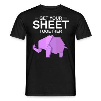 Japanese origami design and kirigami origami - Men's T-Shirt - black - Front - AI Model Male 178 light (178cm)