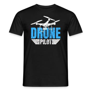 Drone Drone Pilot Drone Operator Quadcopter - Men's T-Shirt - black - Front - AI Model Male 178 light (178cm)