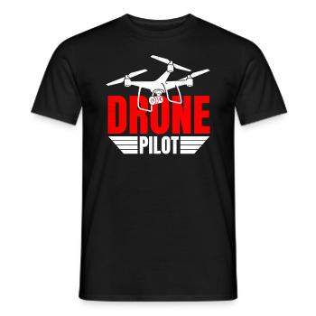 Drone Drone Pilot Drone Operator Quadcopter - Men's T-Shirt - black - Front - AI Model Male 178 light (178cm)