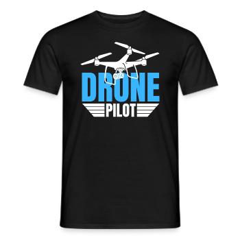 Drone Drone Pilot Drone Operator Quadcopter - Men's T-Shirt - black - Front - AI Model Male 178 light (178cm)