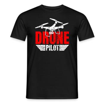 Drone Drone Pilot Drone Operator Quadcopter - Men's T-Shirt - black - Front - AI Model Male 178 light (178cm)