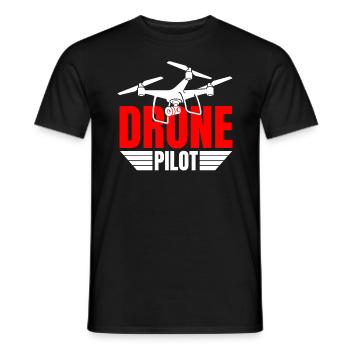 Drone Drone Pilot Drone Operator Quadcopter - Men's T-Shirt - black - Front - AI Model Male 178 light (178cm)