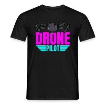Drone Drone Pilot Drone Operator Quadcopter - Men's T-Shirt - black - Front - AI Model Male 178 light (178cm)