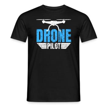 Drone Drone Pilot Drone Operator Quadcopter - Men's T-Shirt - black - Front - AI Model Male 178 light (178cm)