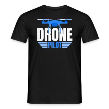 Drone Drone Pilot Drone Operator Quadcopter - Men's T-Shirt - black - Front - AI Model Male 178 light (178cm)