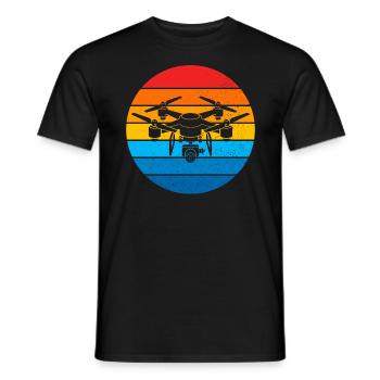 Drone Drone Pilot Drone Operator Quadcopter - Men's T-Shirt - black - Front - AI Model Male 178 light (178cm)