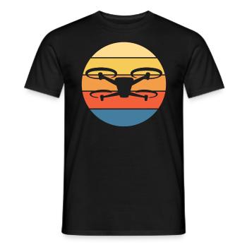 Drone Drone Pilot Drone Operator Quadcopter - Men's T-Shirt - black - Front - AI Model Male 178 light (178cm)