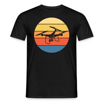 Drone Drone Pilot Drone Operator Quadcopter - Men's T-Shirt - black - Front - AI Model Male 178 light (178cm)