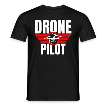 Drone Drone Pilot Drone Operator Quadcopter - Men's T-Shirt - black - Front - AI Model Male 178 light (178cm)