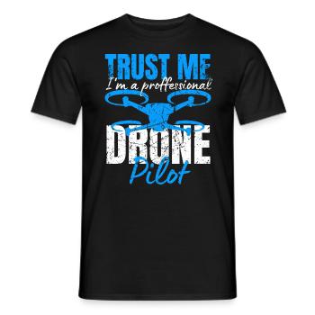 Drone Drone Pilot Drone Operator Quadcopter - Men's T-Shirt - black - Front - AI Model Male 178 light (178cm)