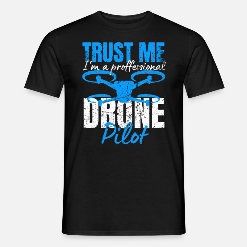 Drone Drone Pilota Drone Operatore Quadcopter - T-shirt uomo - nero