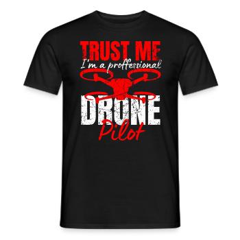 Drone Drone Pilot Drone Operator Quadcopter - Men's T-Shirt - black - Front - AI Model Male 178 light (178cm)