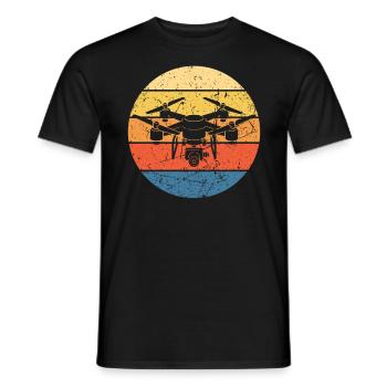 Drone Drone Pilot Drone Operator Quadcopter - Men's T-Shirt - black - Front - AI Model Male 178 light (178cm)