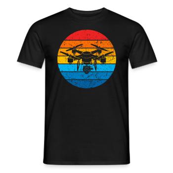 Drone Drone Pilot Drone Operator Quadcopter - Men's T-Shirt - black - Front - AI Model Male 178 light (178cm)
