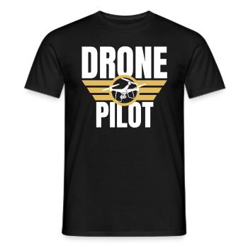 Drone Drone Pilot Drone Operator Quadcopter - Men's T-Shirt - black - Front - AI Model Male 178 light (178cm)