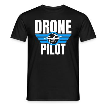 Drone Drone Pilot Drone Operator Quadcopter - Men's T-Shirt - black - Front - AI Model Male 178 light (178cm)