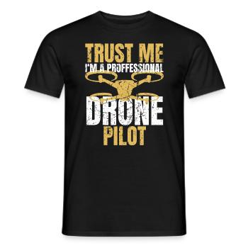 Drone Drone Pilot Drone Operator Quadcopter - Men's T-Shirt - black - Front - AI Model Male 178 light (178cm)