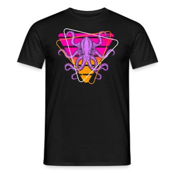 Méduses Vaporwave - T-shirt homme - noir - Devant - AI Model Male 178 light (178cm)