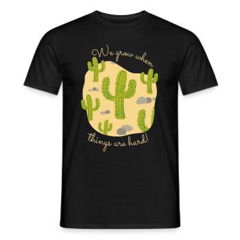 yellow desert background saguaro cactus - Men's T-Shirt - black - Front - AI Model Male 178 light (178cm)