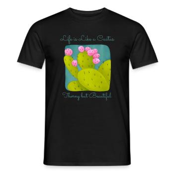 Feigenkaktus. Opuntie - Männer T-Shirt - Schwarz - Vorne - AI Model Male 178 light (178cm)