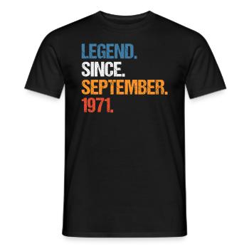 Légende depuis septembre 1971 Anniversaire - T-shirt homme - noir - Devant - AI Model Male 178 light (178cm)