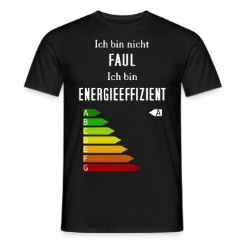 Ich bin nicht faul ich bin energieeffizient - Männer T-Shirt - Schwarz - Vorne - AI Model Male 178 light (178cm)