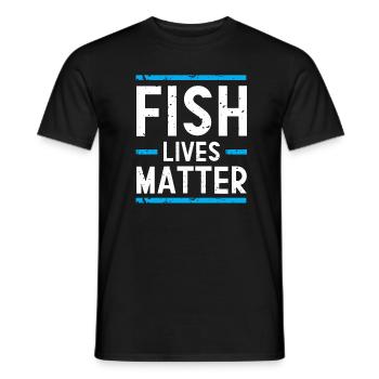 Fish Lives Matter Aquarium d'eau salée Biologie - T-shirt homme - noir - Devant - AI Model Male 178 light (178cm)