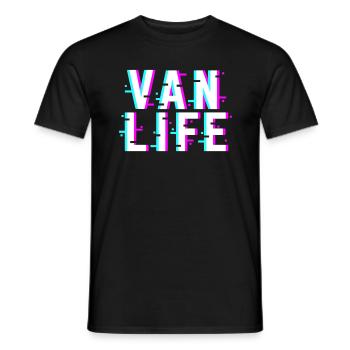 Camping-car Van Life Camping Camping - T-shirt homme - noir - Devant - AI Model Male 178 light (178cm)