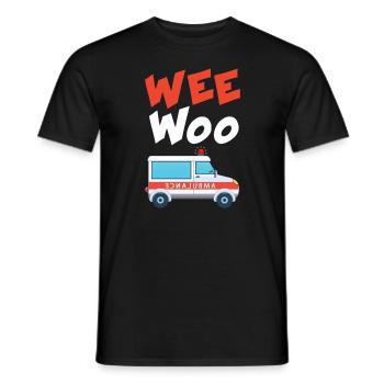 Wee Woo Ambulance AMR Funny EMS EMT Paramedic Gift - Men's T-Shirt - black - Front - AI Model Male 178 light (178cm)