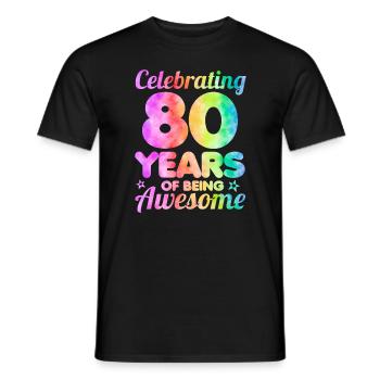 80th Birthday Idea Celebrating 80 Year Of Being - Männer T-Shirt - Schwarz - Vorne - AI Model Male 178 light (178cm)