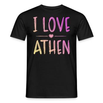 J’aime Athènes - T-shirt homme - noir - Devant - AI Model Male 178 light (178cm)