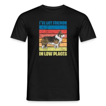 Welsh Corgi Dog Dog Dog Race Cadeau - T-shirt homme - noir - Devant - AI Model Male 178 light (178cm)