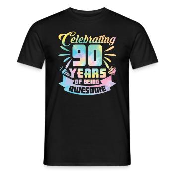 90th Birthday Idea Celebrating 90 Year Of Being - Männer T-Shirt - Schwarz - Vorne - AI Model Male 178 light (178cm)