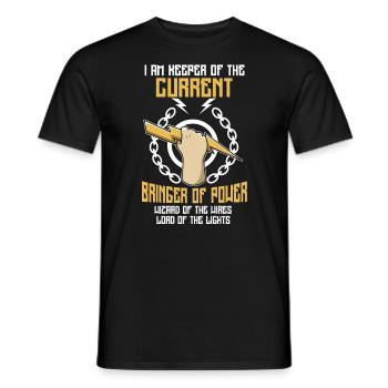 Funny Electrician Electrical Engineer Lineman Gift - Men's T-Shirt - black - Front - AI Model Male 178 light (178cm)