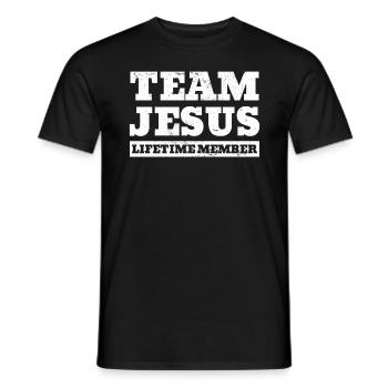 Team Jesus Lifetime Member Christian Jesus - Men's T-Shirt - black - Front - AI Model Male 178 light (178cm)