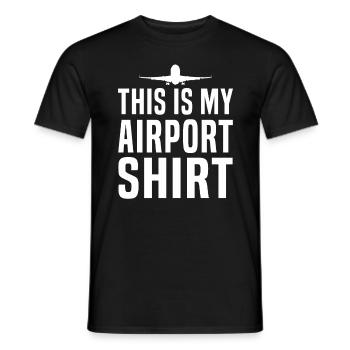 This Is My Airport Shirt Funny Travel - Men's T-Shirt - black - Front - AI Model Male 178 light (178cm)