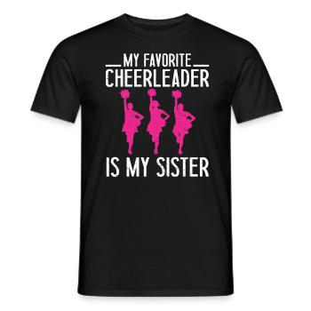 My Favorite Cheerleader Is My Sister Cheer - Men's T-Shirt - black - Front - AI Model Male 178 light (178cm)