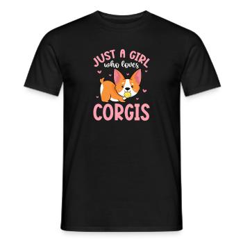 Corgi - Men's T-Shirt - black - Front - AI Model Male 178 light (178cm)