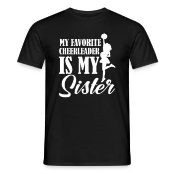 My Favorite Cheerleader Is My Sister Cheer - Men's T-Shirt - black - Front - AI Model Male 178 light (178cm)