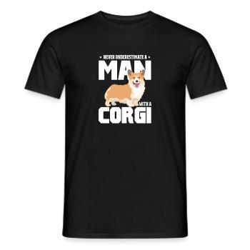 Corgi - Men's T-Shirt - black - Front - AI Model Male 178 light (178cm)