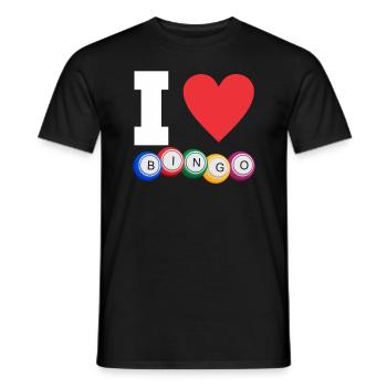 I Love Bingo Lustiges Bingo - Männer T-Shirt - Schwarz - Vorne - AI Model Male 178 light (178cm)