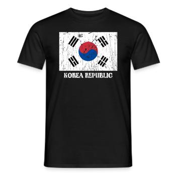Korean Korean Republic Flag Pride Korean Flag - Men's T-Shirt - black - Front - AI Model Male 178 light (178cm)