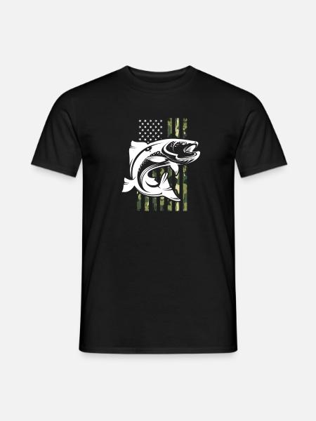 Angler USA Fishing America Fishermen Fishing Gift - Men's T-Shirt - black