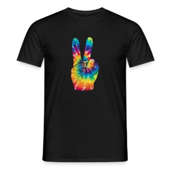 Hippie - Männer T-Shirt - Schwarz - Vorne - AI Model Male 178 light (178cm)